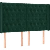  Uzglavlje s ušima tamnozeleno 163x16x118/128 cm baršunasto | shoptok.hr