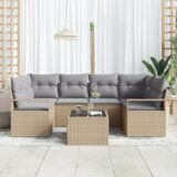  7-dijelni vrtni set sofe s jastučićima bež poliratan | shoptok.hr