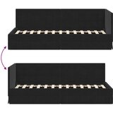  Kutni okvir kreveta s uzglavljem Crna 80 cm x 200 cm Baršun | shoptok.hr