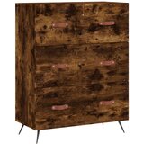 vidaXL Visoka komoda dimljeni hrast 69,5x34x180 cm konstruiranog drva | shoptok.hr