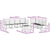  Set vanjskih sofa 8 pcs Bijela 59 x 59 x 37 cm | shoptok.hr