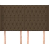  Uzglavlje s ušima tamnosmeđe 163x16x118/128 cm od tkanine | Eponuda.com