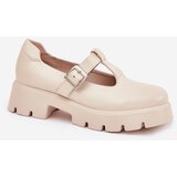 Boto Women's Loafers With Buckle On Platform And Flat Heel Beige Venda | Shoptok.si