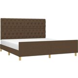  Okvir za krevet s uzglavljem tamnosmeđi 160x200 cm od tkanine | shoptok.hr