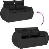 vidaXL 13-delni vrtni kavč set z blazinami Črn Poli ratan Acacia, 3-delni vrtni jedilni set z blazinami Črn Poli ratan Acacia | Shoptok.si
