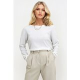 Trend Alaçatı Stili Women's White Boat Neck Knitted Blouse Cene