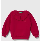 United Colors Of Benetton Otroški bombažen pulover roza barva