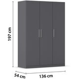 home24 OMARA S KLASIČNIMI VRATI, siva | Shoptok.si