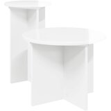 vidaXL Set pomoćnih stolića s pohranom 2 pcs Bijela visokog sjaja - Bijela visokog sjaja Cijene
