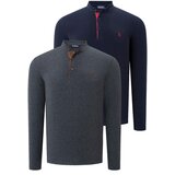 Dewberry DOUBLE SET V4009 MEN'S SWEATSHIRT-NAVY - ANTHRACITE | shoptok.hr
