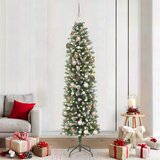 vidaXL Umetno vitko božično drevo med 300 LED z stojalom Zelena 210 cm | Shoptok.si
