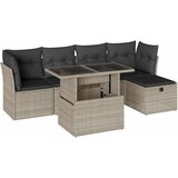 Maison Chic Seti vrtnega pohištva - Vrtna garnitura - Vrtni pohištvo set 6-delna z blazinami siv poli ratan, (21805643) | Shoptok.si