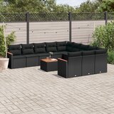  12-dijelni set vrtnih sofa od poliratana s jastucima crni | shoptok.hr