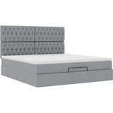 vidaXL Otomanski posteljni okvir z vzmetnico siv 180x200 cm blago | Shoptok.si