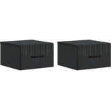  Noćni ormarić za montažu na zid 2 pcs Crna 34,5 x 33 x 20 cm | shoptok.hr