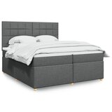 vidaXL Krevet s oprugama i madracem tamnosivi 200 x 200 cm od tkanine | shoptok.hr