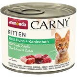  Mešano varčno pakiranje animonda Carny Kitten 12 x 200 g - Govedina, piščanec & zajec | shoptok.hr
