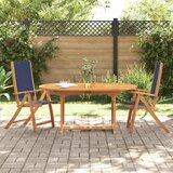 vidaXL Zložljivi vrtni stoli 2 kosa trden akacijev les in tekstil | Shoptok.si