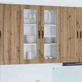  Zidni stakleni ormarić Umjetnički hrast 80 x 31 x 100 cm | shoptok.hr
