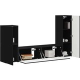  Set TV komoda Zidne 4 pcs Crna Konstruirano drvo | shoptok.hr