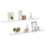  Zidne police 2 kom visoki sjaj bijele 80 x 9 x 3 cm | shoptok.hr