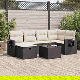vidaXL 7-dijelni set vrtnih sofa od poliratana s jastucima crni | shoptok.hr