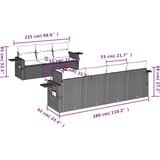 vidaXL 8-dijelni set vrtnih sofa s jastucima smeđi od poliratana | shoptok.hr