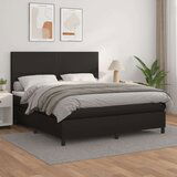  Box spring postelja z vzmetnico črn 180x200 cm umetno usnje, (20791584) Cene