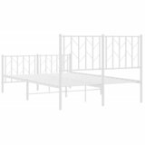  Metalni okvir kreveta uzglavlje i podnožje bijeli 120x190 cm | shoptok.hr