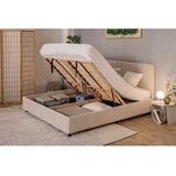 Bonami Selection Bež tapecirani bračni krevet s prostorom za pohranu s madracem/letvičastim okvirom 180x200 cm Myra Slim Line - | shoptok.hr