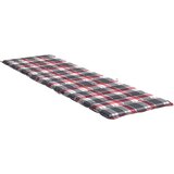 vidaXL Blazina za ležalnik rdeč karo vzorec 200x60x3 cm blago | Shoptok.si