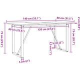  Blagovaonski stol O-oblika 140x80x75 cm od borovine i čelik | shoptok.hr