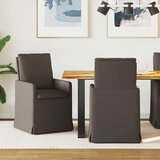 vidaXL Jedilni stoli 2 pcs Temno siva 57 x 67 x 98 cm Laneno platno | Shoptok.si