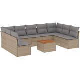 vidaXL 10-dijelni set vrtnih sofa s jastucima bež od poliratana | shoptok.hr