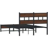 vidaXL Metalni okvir kreveta bez madraca smeđi hrast 120x200 cm | shoptok.hr