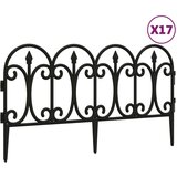 vidaXL Obroba za travo 17 kosov črna 10 m PP | Shoptok.si