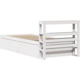  Okvir kreveta s uzglavljem bijeli 90 x 190 cm od borovine | shoptok.hr