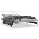  Metalni okvir za krevet s uzglavljem bijeli 150x200 cm | shoptok.hr