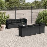 vidaXL 9-dijelni set vrtnih sofa s jastucima crni od poliratana Cijene