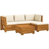  5 kom. Set vanjskih sofa Čvrsto drvo akacije Smeđa | shoptok.hr