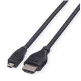 HDMI priključni kabel HDMI A utikač, HDMI Micro D utikač 2.00 m crna 5581-04-11T00:00:00.000+02:00 sa zaštitom HD