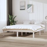 Furnova Posteljni okvir bel iz trdnega lesa 150x200 cm, (21943165) Cene