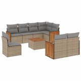  9-dijelni set vrtnih sofa s jastucima bež od poliratana 62 x 62 x 69 cm | Shoptok.si