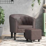  The Living Store Fotelj s stolčkom za noge rjavo umetno usnje - Fotelj, (21493649) | Shoptok.si