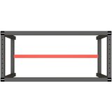 vidaXL Okvir za radni stol mat crni i mat crveni 110x50x79 cm metalni | shoptok.hr