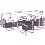  7-dijelni set vrtnih sofa od poliratana s jastucima smeđi | shoptok.hr