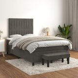 Box spring krevet s madracem tamnosivi 120 x 200 cm baršunasti | shoptok.hr