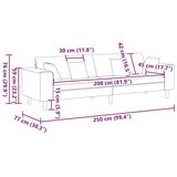  Tkaninska sofa s jastukom Plava 208 cm tkanina | shoptok.hr