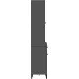  Visoka komoda VIKEN antracit siva 80x40x190 cm masivna borovina | shoptok.hr