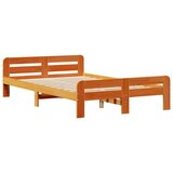 vidaXL Posteljni okvir brez vzmetnice voščeno rjav 120x190 cm borovina | Shoptok.si